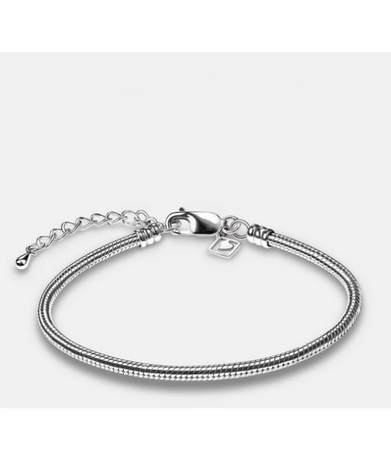 Bracelet : 9 pouces Serpent (Argent Sterling .925) - Plaqué Rhodium