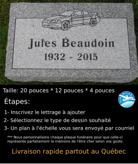 Plaque Funéraire en Granit #002
