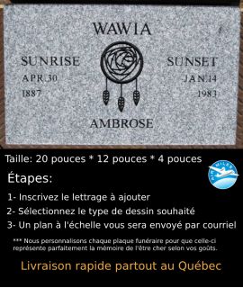 Plaque Funéraire en Granit #013