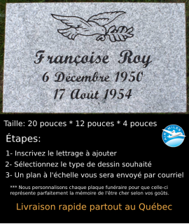 Plaque Funéraire en Granit #016