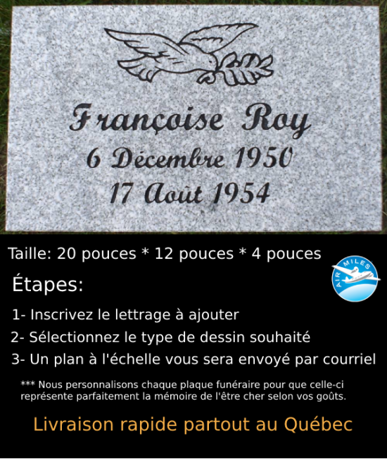 Plaque Funéraire en Granit #016