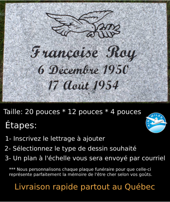 Plaque Funéraire en Granit #016