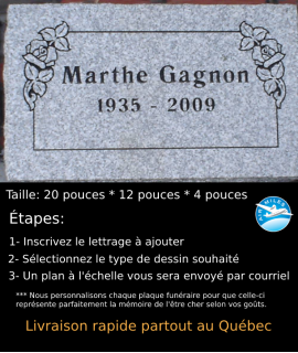 Plaque Funéraire en Granit #018