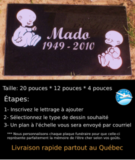 Plaque Funéraire en Granit #020