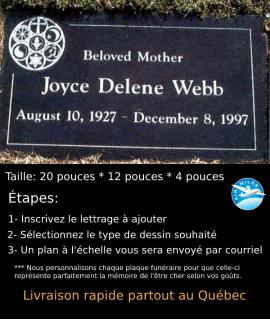 Plaque Funéraire en Granit #021