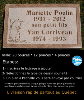 Plaque Funéraire en Granit #027