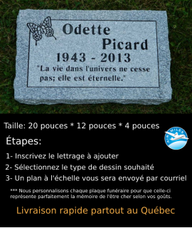 Plaque Funéraire en Granit #029