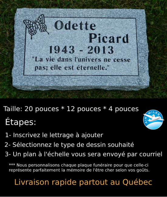 Plaque Funéraire en Granit #029