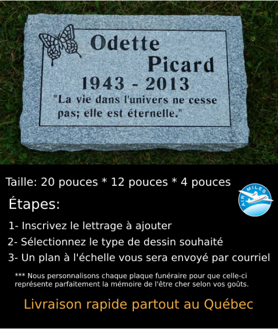 Plaque Funéraire en Granit #029