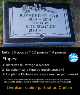 Plaque Funéraire en Granit #030