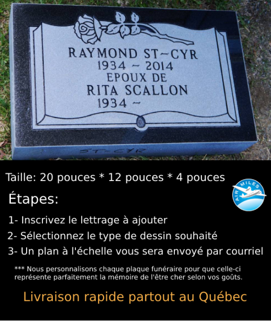 Plaque Funéraire en Granit #030