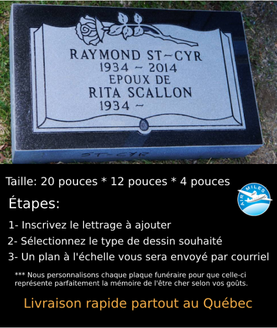 Plaque Funéraire en Granit #030
