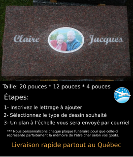 Plaque Funéraire en Granit #033