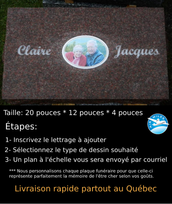 Plaque Funéraire en Granit #033