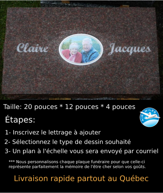 Plaque Funéraire en Granit #033