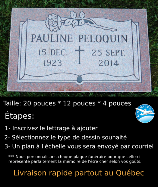 Plaque Funéraire en Granit #034