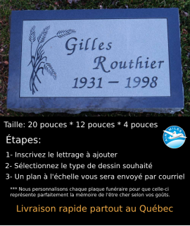 Plaque Funéraire en Granit #035
