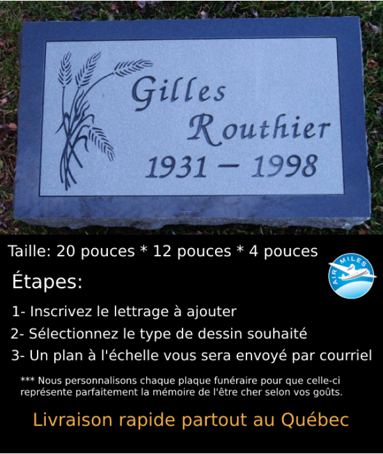 Plaque Funéraire en Granit #035 Plaque Funéraire en Granit #035