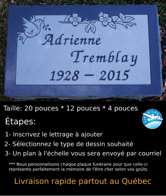 Plaque Funéraire en Granit #036