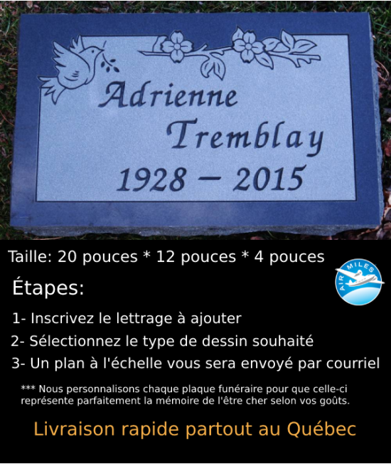 Plaque Funéraire en Granit #036