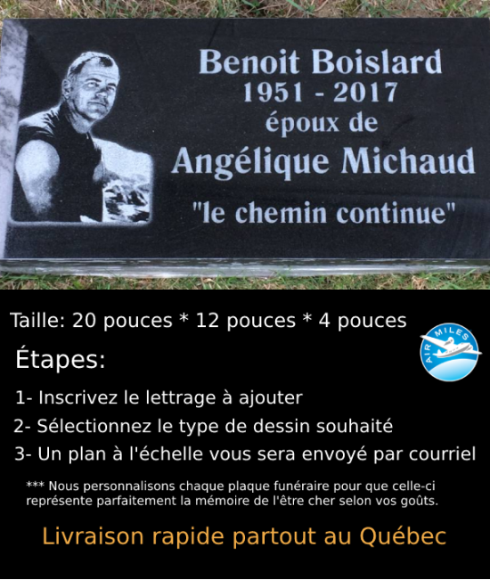 Plaque Funéraire en Granit #039