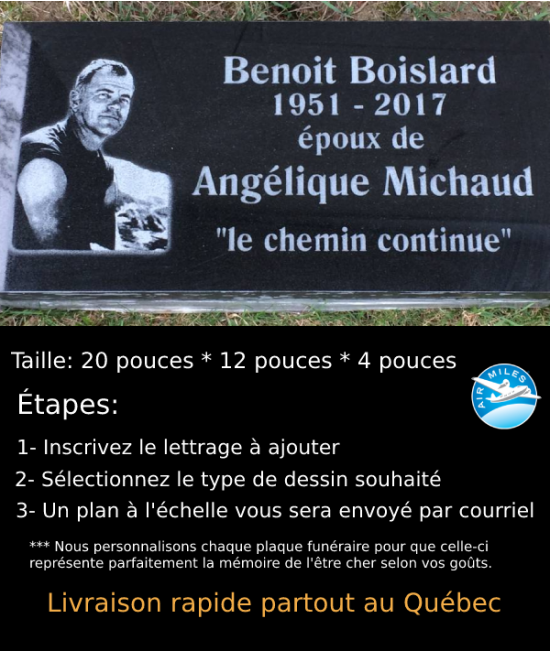 Plaque Funéraire en Granit #039