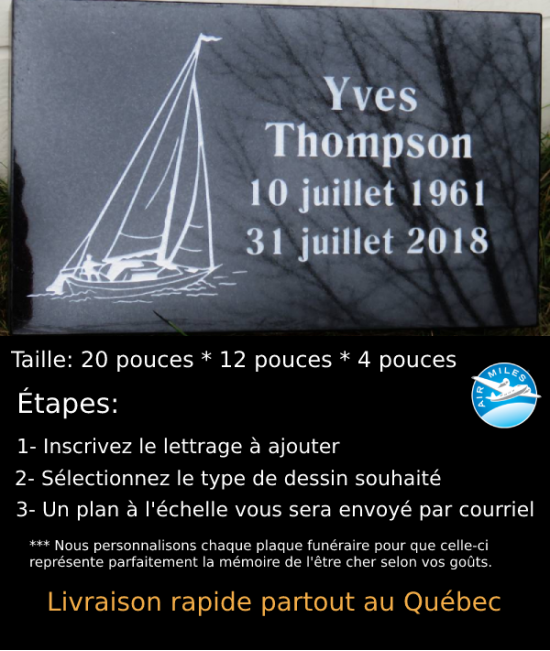 Plaque Funéraire en Granit #044