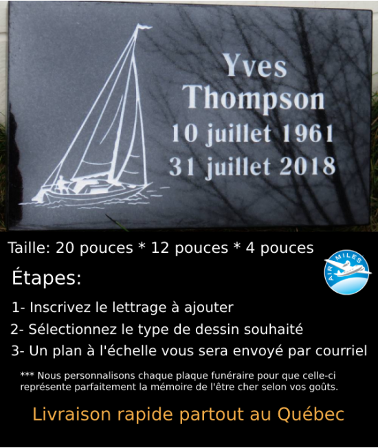 Plaque Funéraire en Granit #044